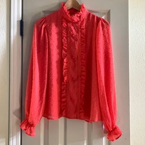 Coral pink blouse